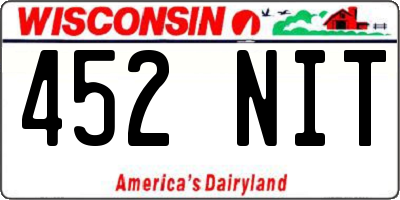 WI license plate 452NIT