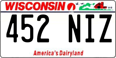 WI license plate 452NIZ
