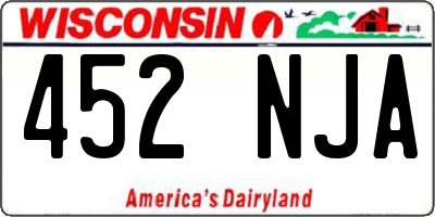 WI license plate 452NJA