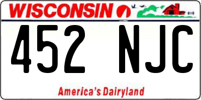 WI license plate 452NJC