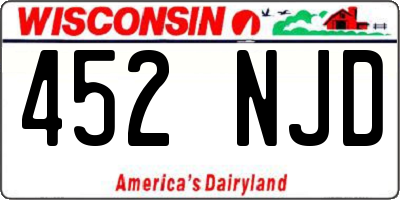 WI license plate 452NJD