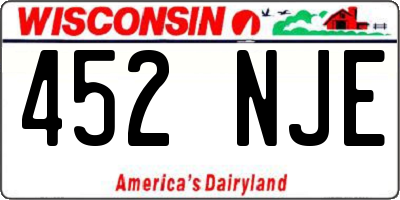 WI license plate 452NJE
