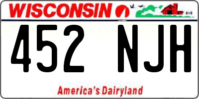 WI license plate 452NJH