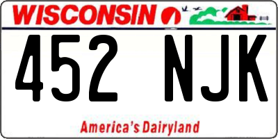 WI license plate 452NJK