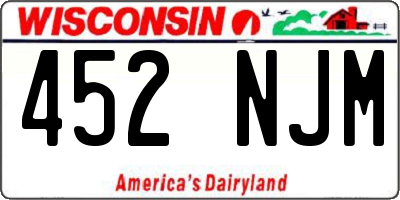 WI license plate 452NJM