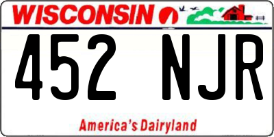 WI license plate 452NJR