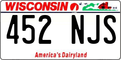 WI license plate 452NJS