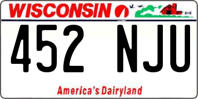 WI license plate 452NJU