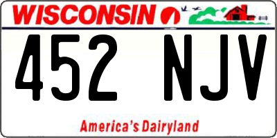 WI license plate 452NJV