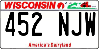 WI license plate 452NJW