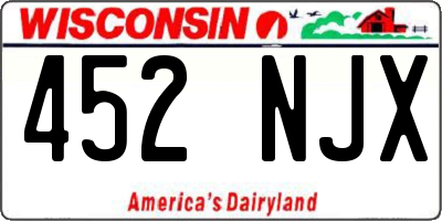WI license plate 452NJX