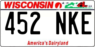 WI license plate 452NKE