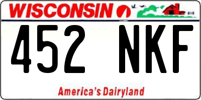 WI license plate 452NKF