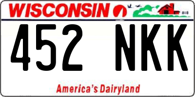 WI license plate 452NKK