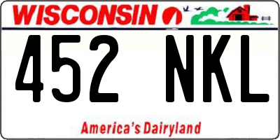 WI license plate 452NKL