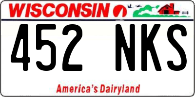 WI license plate 452NKS