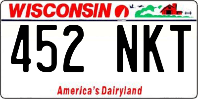 WI license plate 452NKT