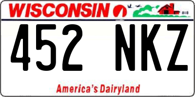 WI license plate 452NKZ