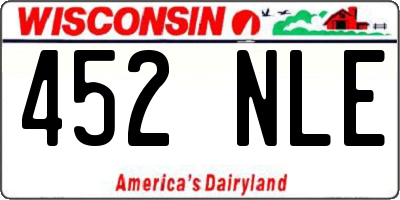 WI license plate 452NLE