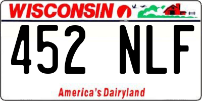 WI license plate 452NLF