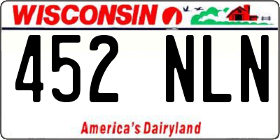 WI license plate 452NLN