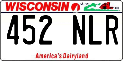 WI license plate 452NLR
