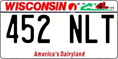 WI license plate 452NLT