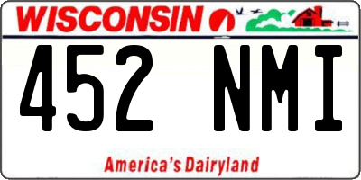 WI license plate 452NMI