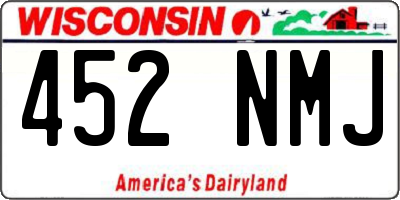 WI license plate 452NMJ
