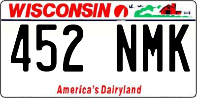 WI license plate 452NMK