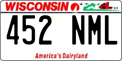 WI license plate 452NML