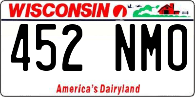 WI license plate 452NMO