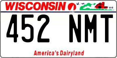 WI license plate 452NMT