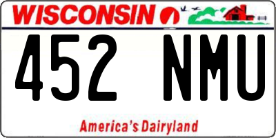 WI license plate 452NMU
