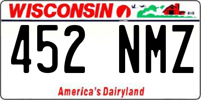 WI license plate 452NMZ