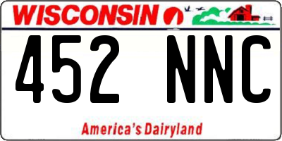 WI license plate 452NNC