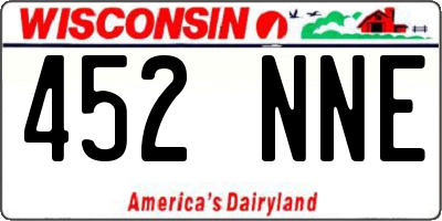 WI license plate 452NNE