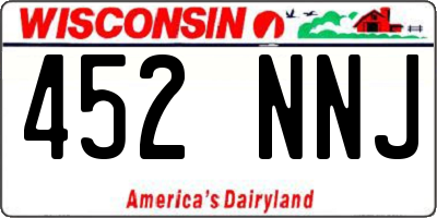 WI license plate 452NNJ