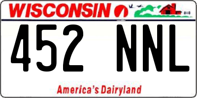 WI license plate 452NNL