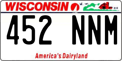 WI license plate 452NNM