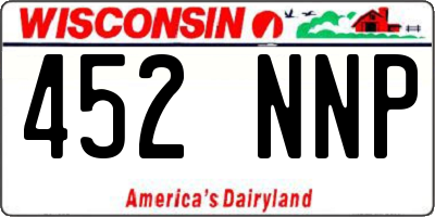 WI license plate 452NNP