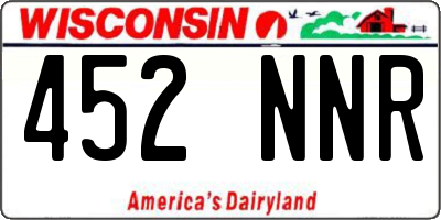 WI license plate 452NNR