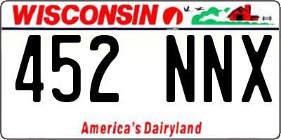 WI license plate 452NNX