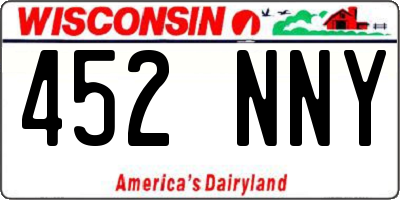 WI license plate 452NNY
