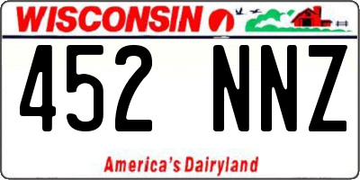 WI license plate 452NNZ