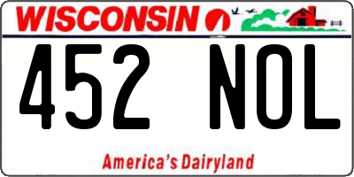 WI license plate 452NOL
