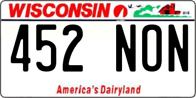 WI license plate 452NON