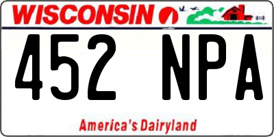 WI license plate 452NPA