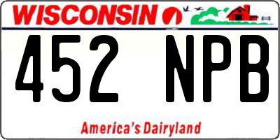 WI license plate 452NPB
