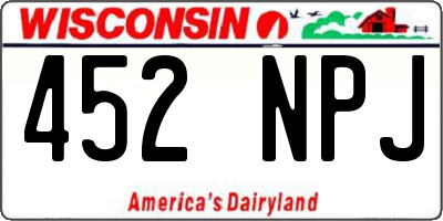 WI license plate 452NPJ